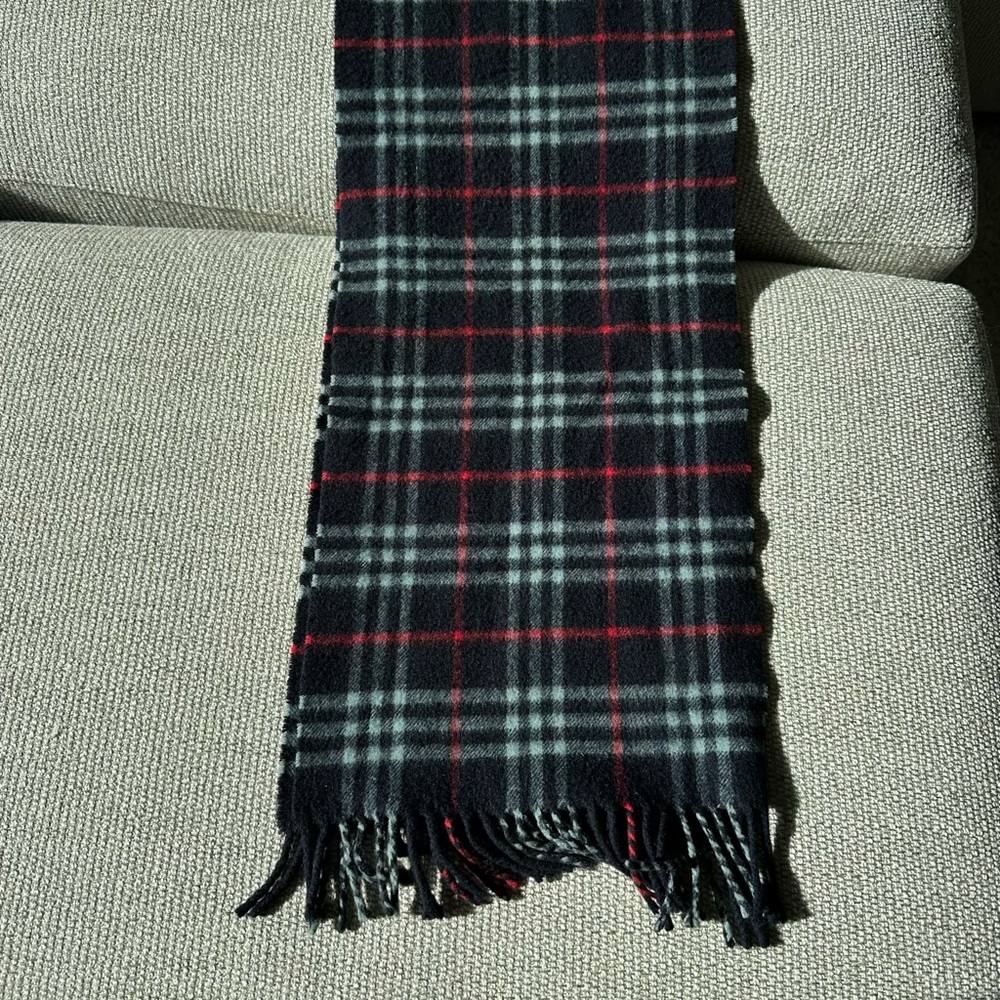 Burberry Cashmere Scarf Plaid w/ fringe